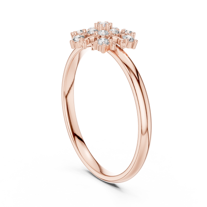 Celestial Diamond Bloom | Eternal Luxury Statement | Handcrafted Silver Floral Engagement Ring