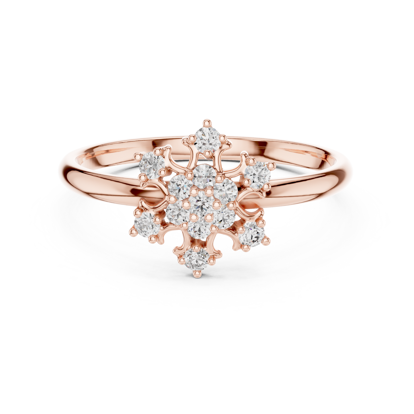 Celestial Diamond Bloom | Eternal Luxury Statement | Handcrafted Silver Floral Engagement Ring
