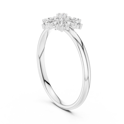 Celestial Diamond Bloom | Eternal Luxury Statement | Handcrafted Silver Floral Engagement Ring