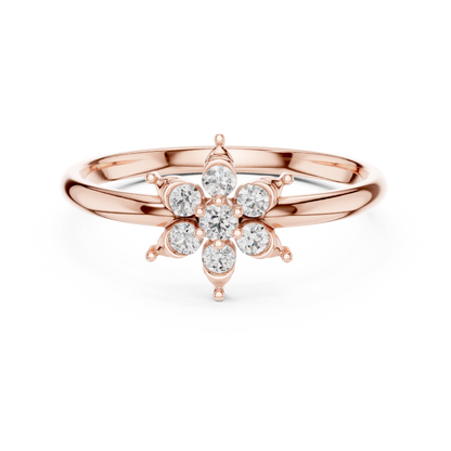 Beautiful flower diamond ring designed to celebrate love emotions elegance and everlasting brilliance