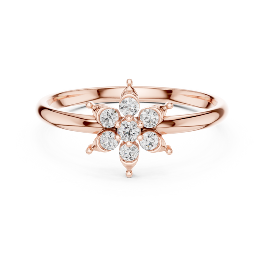 Beautiful flower diamond ring designed to celebrate love emotions elegance and everlasting brilliance