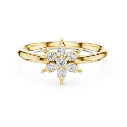 Beautiful flower diamond ring designed to celebrate love emotions elegance and everlasting brilliance