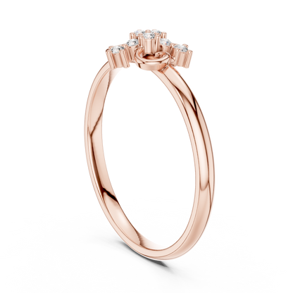 Delicate Bloom Diamond Ring - Minimal Gold Floral Jewelry - Elegant Luxury Anniversary Gift