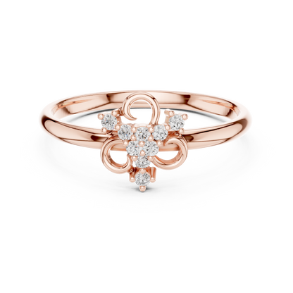 Delicate Bloom Diamond Ring - Minimal Gold Floral Jewelry - Elegant Luxury Anniversary Gift