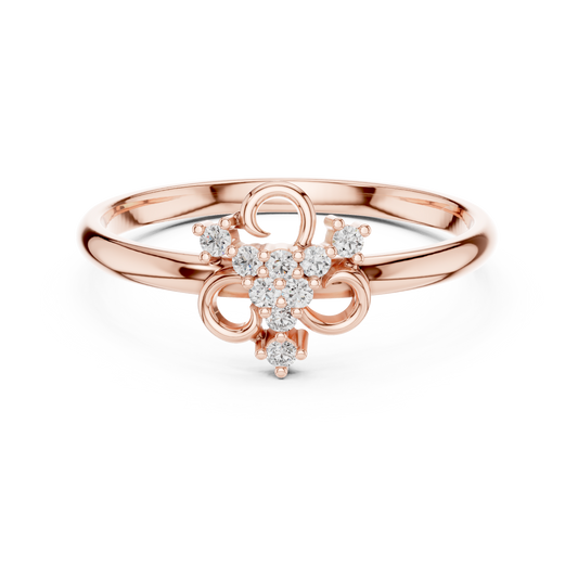 Delicate Bloom Diamond Ring - Minimal Gold Floral Jewelry - Elegant Luxury Anniversary Gift