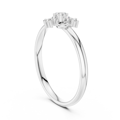 Delicate Bloom Diamond Ring - Minimal Gold Floral Jewelry - Elegant Luxury Anniversary Gift