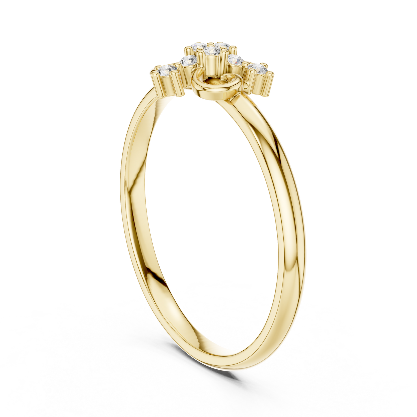 Delicate Bloom Diamond Ring - Minimal Gold Floral Jewelry - Elegant Luxury Anniversary Gift