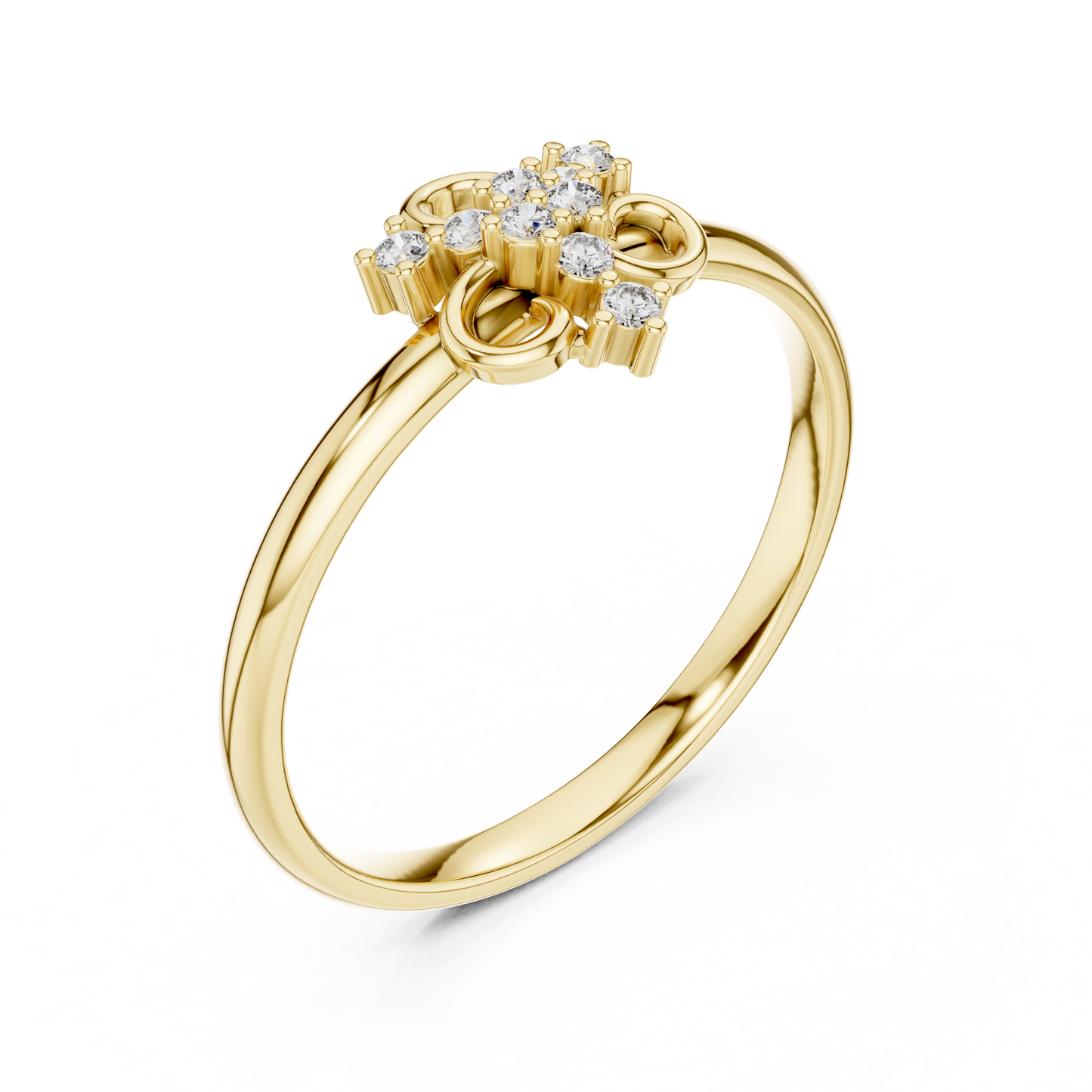 Delicate Bloom Diamond Ring - Minimal Gold Floral Jewelry - Elegant Luxury Anniversary Gift