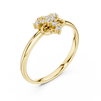 Delicate Bloom Diamond Ring - Minimal Gold Floral Jewelry - Elegant Luxury Anniversary Gift