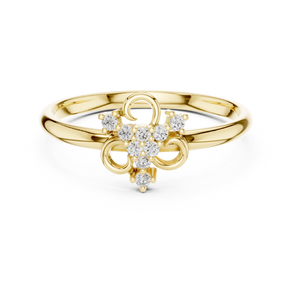 Delicate Bloom Diamond Ring - Minimal Gold Floral Jewelry - Elegant Luxury Anniversary Gift