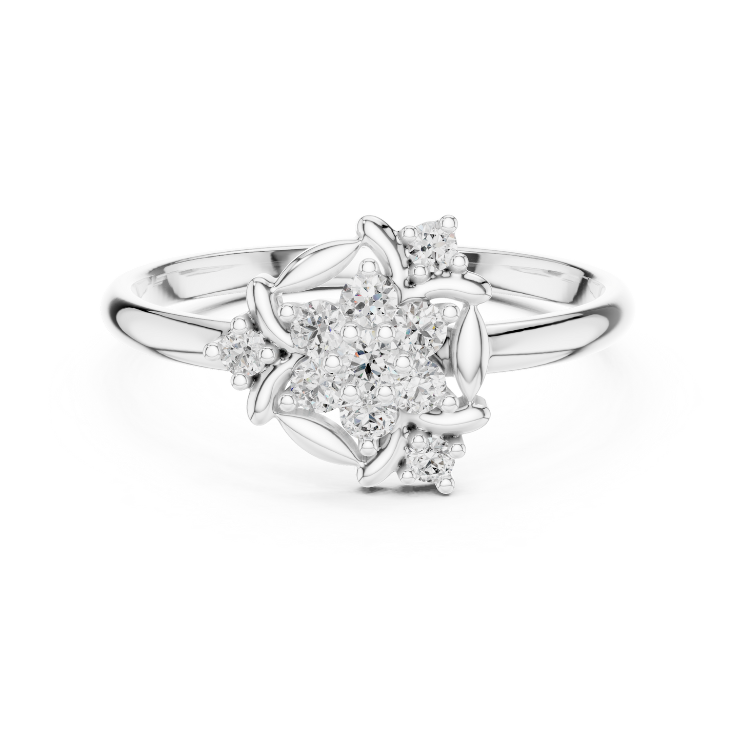 Vintage Floral Diamond Ring | Elegant 925 Sterling Silver Cluster | Timeless Romance Luxury Jewelry Design