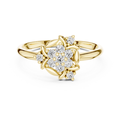 Vintage Floral Diamond Ring | Elegant 925 Sterling Silver Cluster | Timeless Romance Luxury Jewelry Design