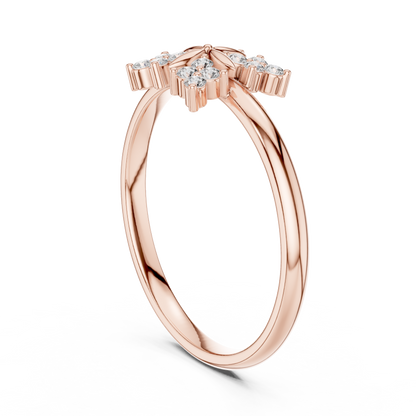 Butterfly Essence Diamond Ring | Soft Floral Fine Jewelry | Luxury Gold Romantic Engagement Ring