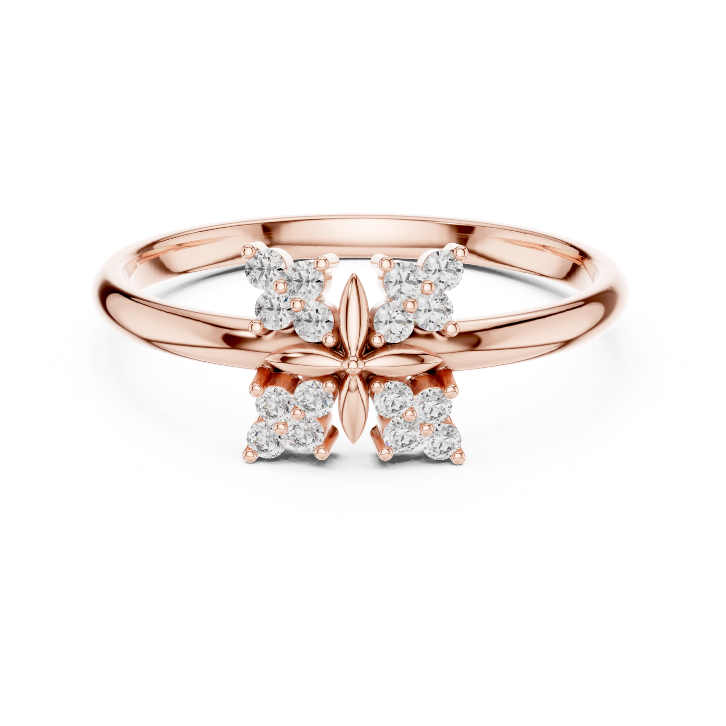 Butterfly Essence Diamond Ring | Soft Floral Fine Jewelry | Luxury Gold Romantic Engagement Ring