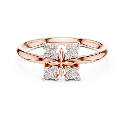 Butterfly Essence Diamond Ring | Soft Floral Fine Jewelry | Luxury Gold Romantic Engagement Ring