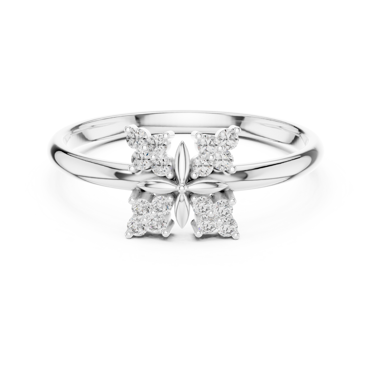 Butterfly Essence Diamond Ring | Soft Floral Fine Jewelry | Luxury Gold Romantic Engagement Ring