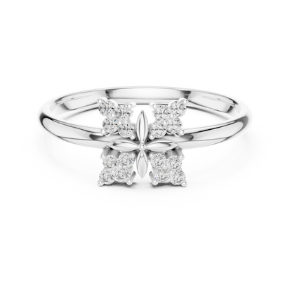 Butterfly Essence Diamond Ring | Soft Floral Fine Jewelry | Luxury Gold Romantic Engagement Ring