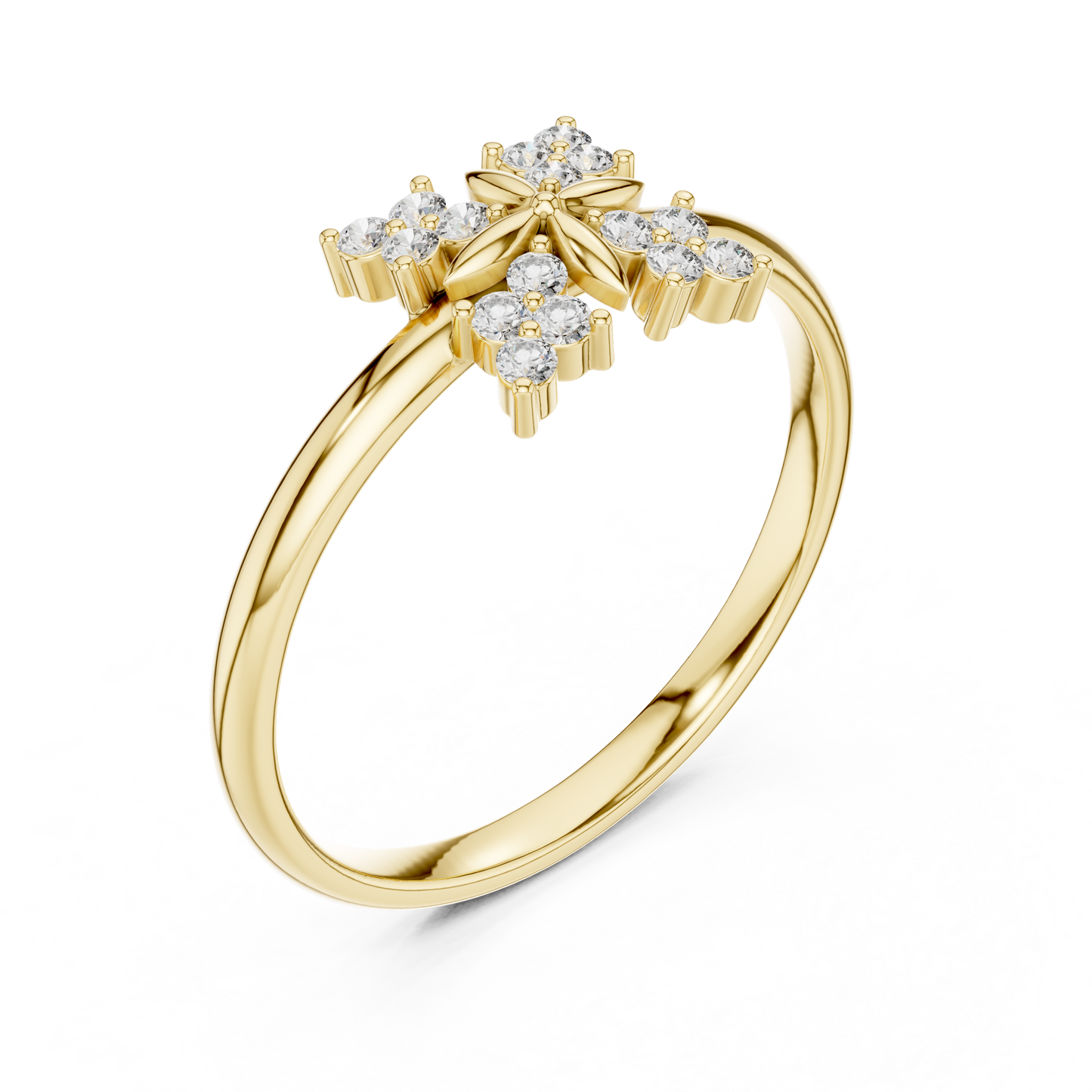 Butterfly Essence Diamond Ring | Soft Floral Fine Jewelry | Luxury Gold Romantic Engagement Ring