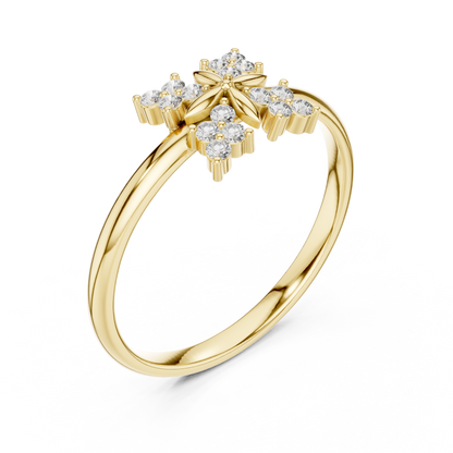 Butterfly Essence Diamond Ring | Soft Floral Fine Jewelry | Luxury Gold Romantic Engagement Ring