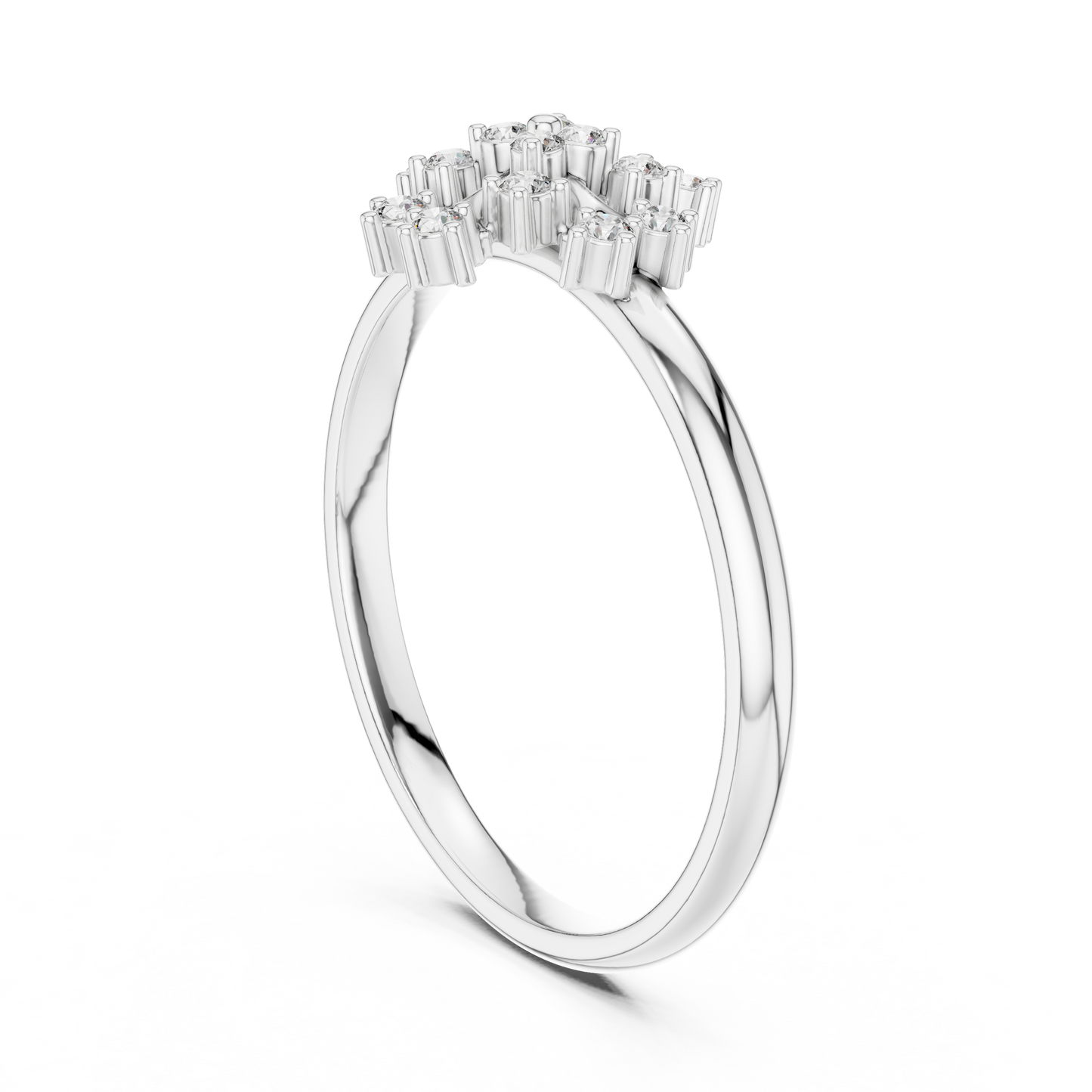 Signature Diamond Cluster Ring | Luxury Gold Floral Design | Exclusive Bridal Wedding Statement Jewelry