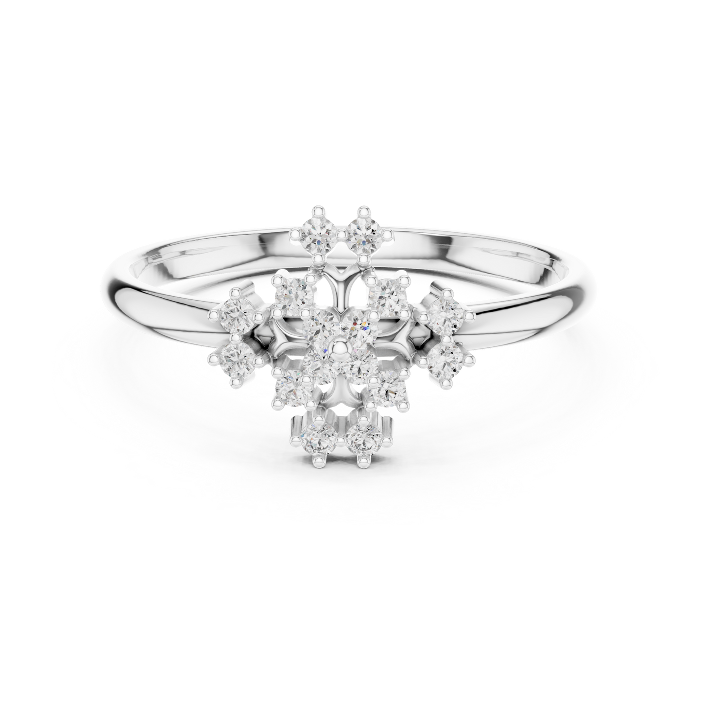 Signature Diamond Cluster Ring | Luxury Gold Floral Design | Exclusive Bridal Wedding Statement Jewelry