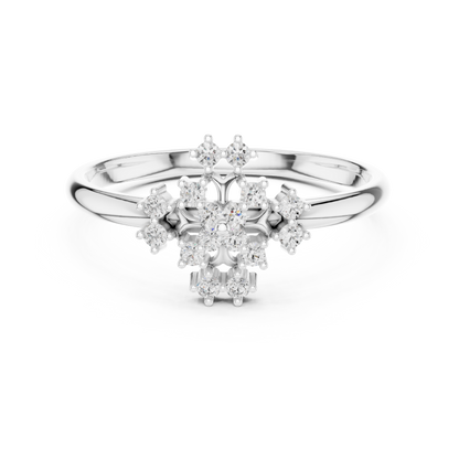 Signature Diamond Cluster Ring | Luxury Gold Floral Design | Exclusive Bridal Wedding Statement Jewelry