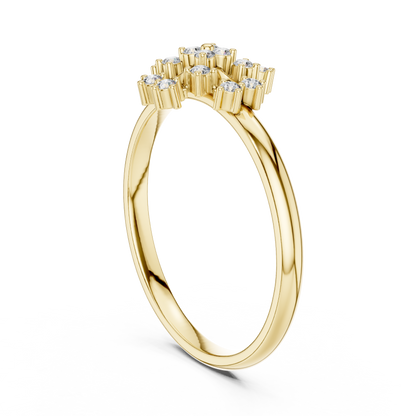 Signature Diamond Cluster Ring | Luxury Gold Floral Design | Exclusive Bridal Wedding Statement Jewelry