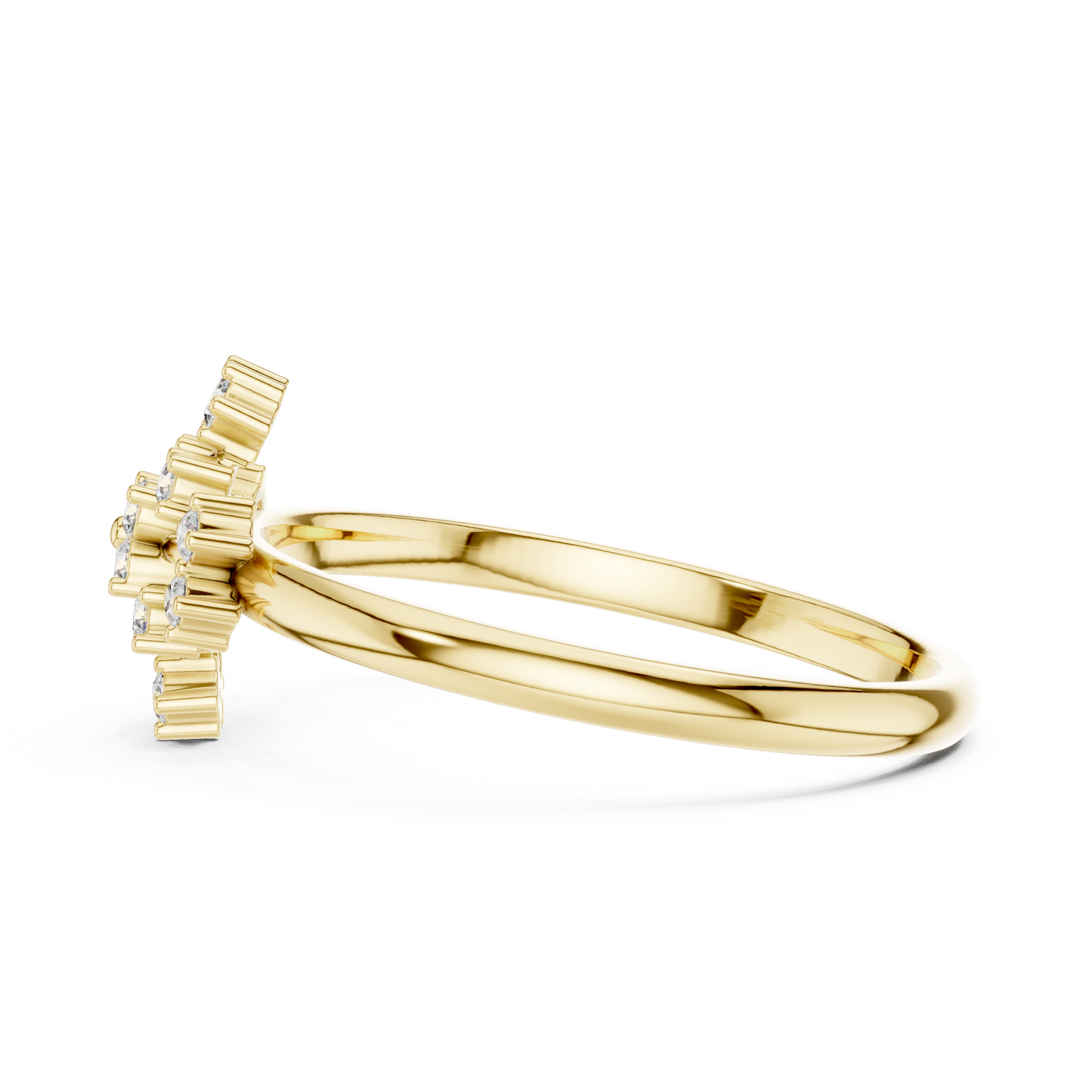 Signature Diamond Cluster Ring | Luxury Gold Floral Design | Exclusive Bridal Wedding Statement Jewelry