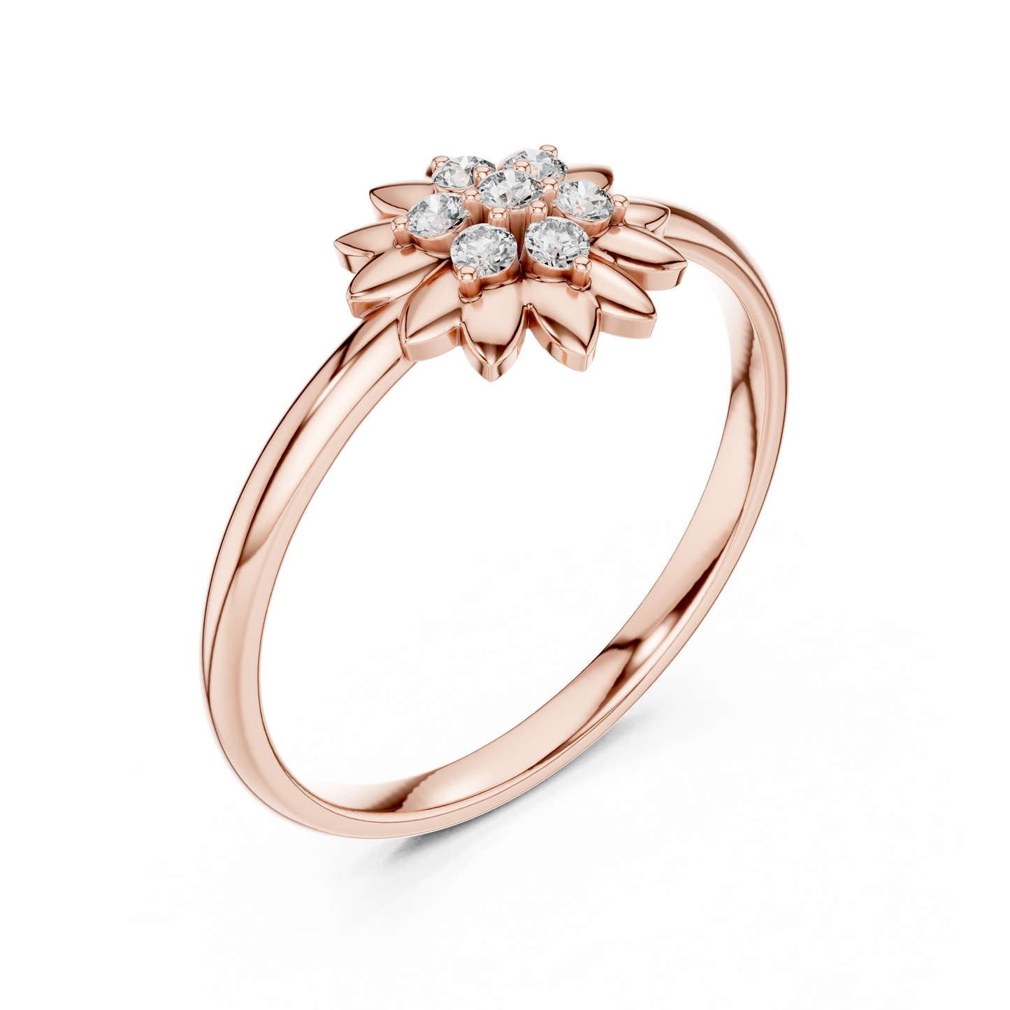 Floral brilliance meets diamond - sparkle in a ring designed - for life’s precious moments