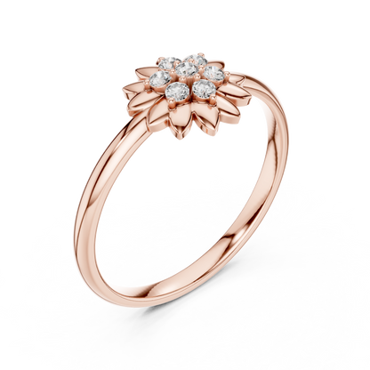 Floral brilliance meets diamond - sparkle in a ring designed - for life’s precious moments