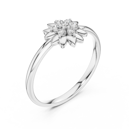 Floral brilliance meets diamond - sparkle in a ring designed - for life’s precious moments