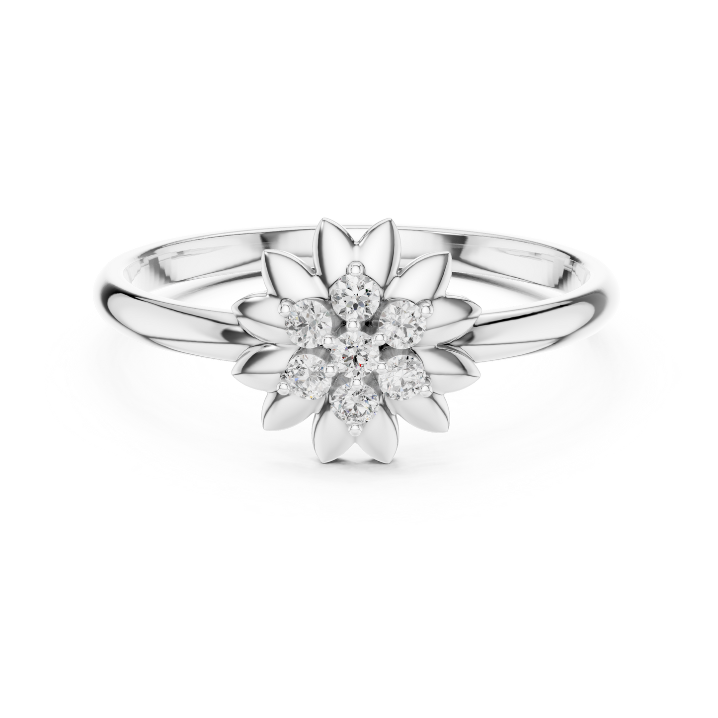 Floral brilliance meets diamond - sparkle in a ring designed - for life’s precious moments