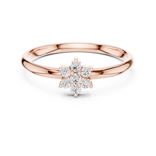 Soft Elegant Shine - Diamond Flower Ring - Perfect For Every Moment - Diamond Flower Sparkle
