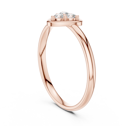 Heart Shape Diamond Cluster - Silver Elegant Love Ring - Premium Handmade Jewelry Gift