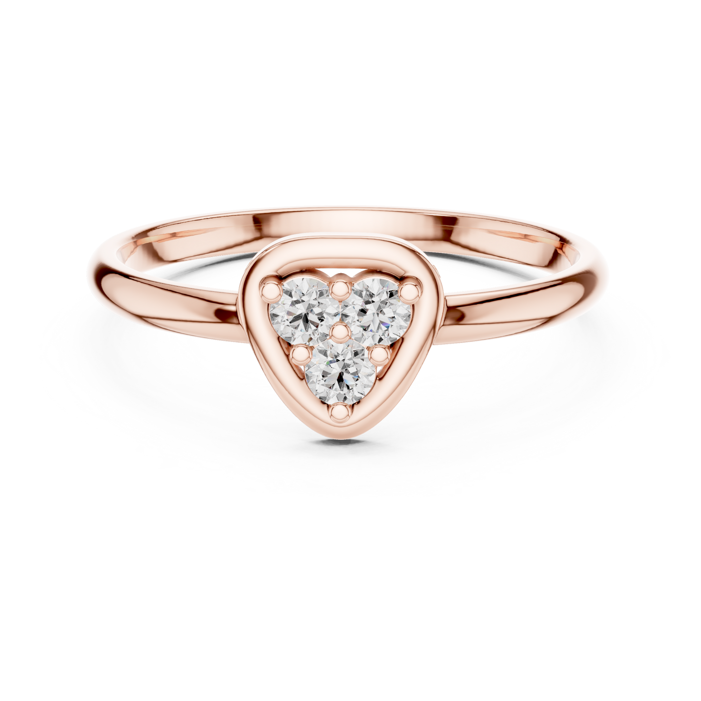 Heart Shape Diamond Cluster - Silver Elegant Love Ring - Premium Handmade Jewelry Gift