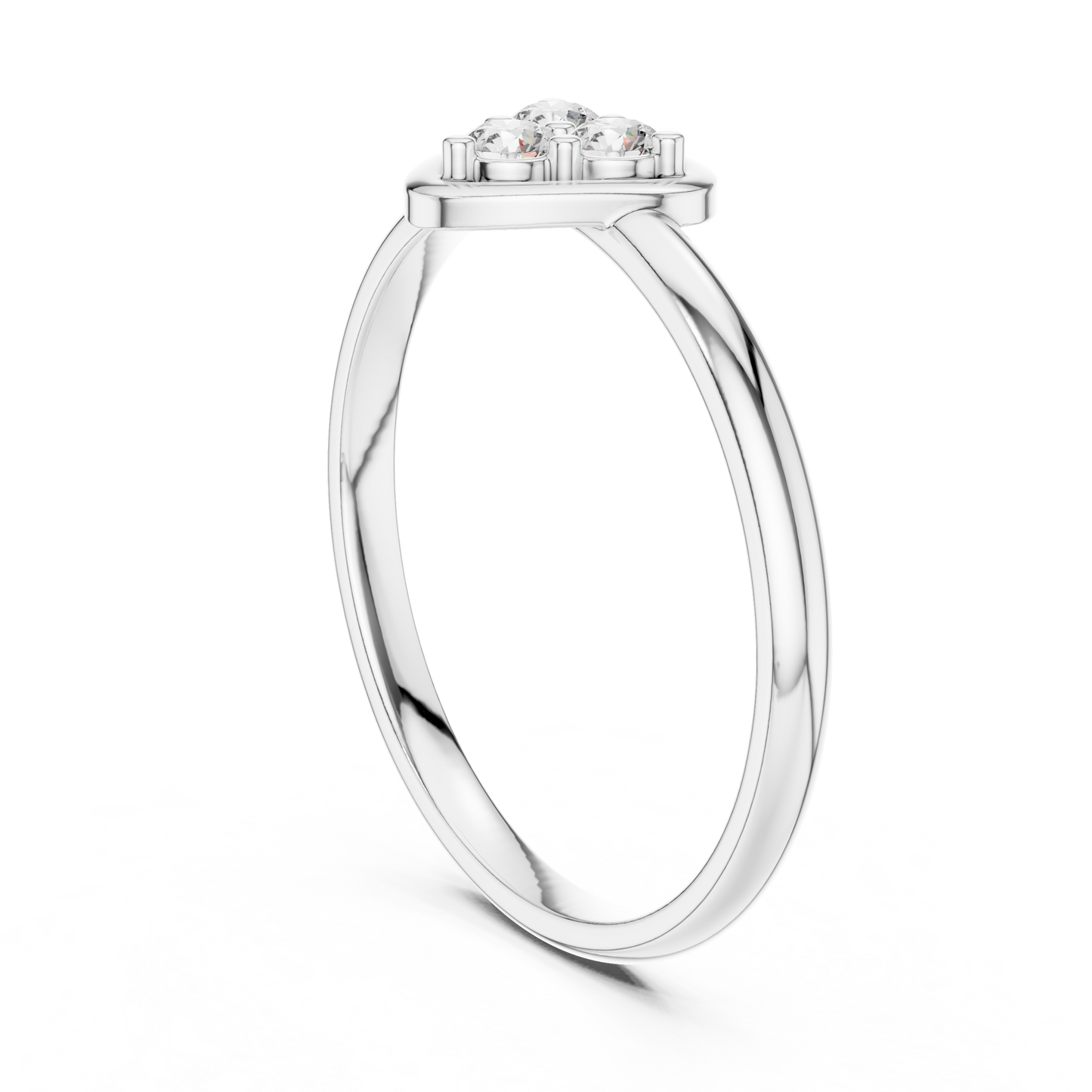 Heart Shape Diamond Cluster - Silver Elegant Love Ring - Premium Handmade Jewelry Gift