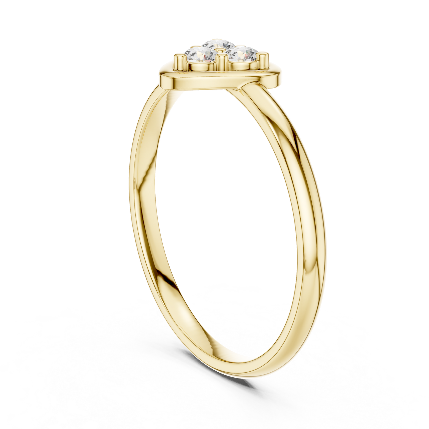 Heart Shape Diamond Cluster - Silver Elegant Love Ring - Premium Handmade Jewelry Gift