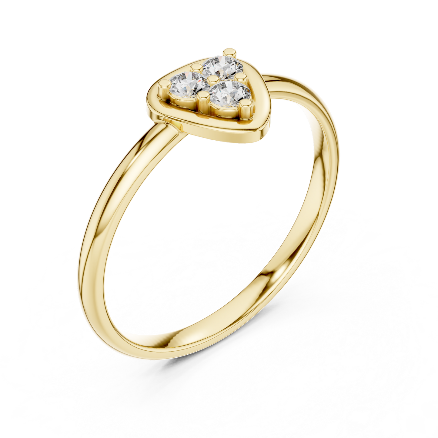 Heart Shape Diamond Cluster - Silver Elegant Love Ring - Premium Handmade Jewelry Gift