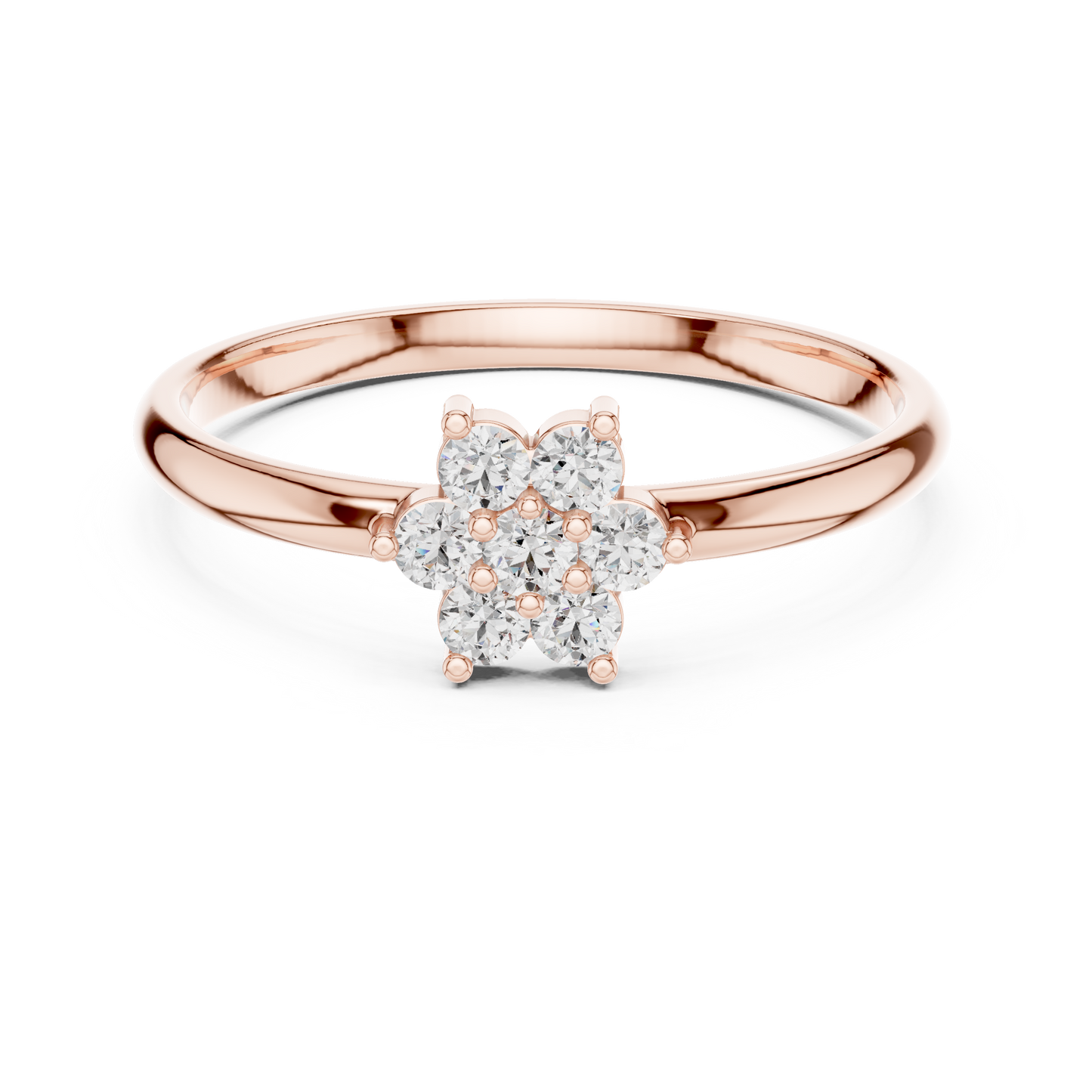 Tradition Meets Diamond Sparkle - Modern Grace Diamond Ring - Timeless Feminine Diamond Ring - Charming Diamond Flower