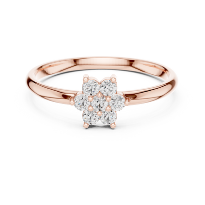 Tradition Meets Diamond Sparkle - Modern Grace Diamond Ring - Timeless Feminine Diamond Ring - Charming Diamond Flower