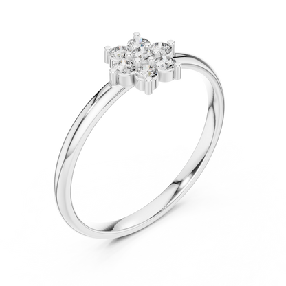 Tradition Meets Diamond Sparkle - Modern Grace Diamond Ring - Timeless Feminine Diamond Ring - Charming Diamond Flower