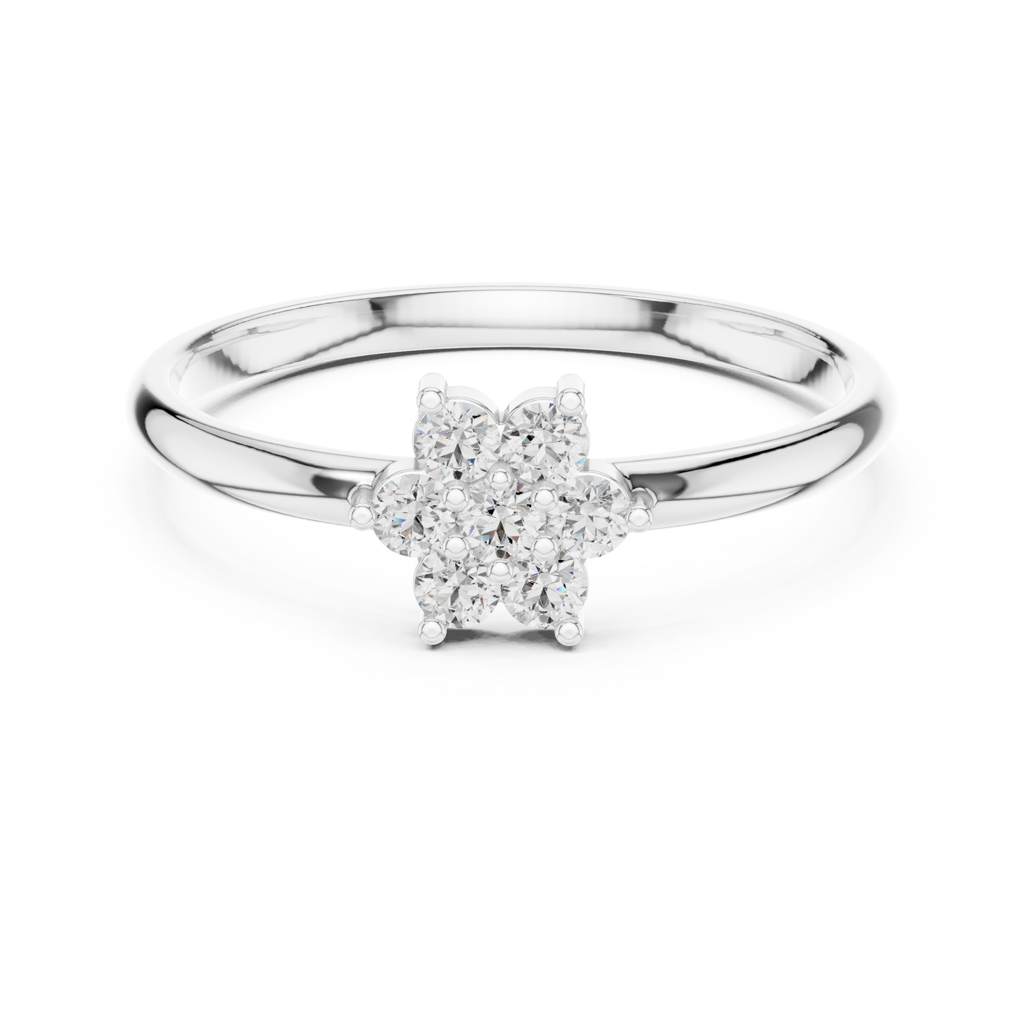 Tradition Meets Diamond Sparkle - Modern Grace Diamond Ring - Timeless Feminine Diamond Ring - Charming Diamond Flower