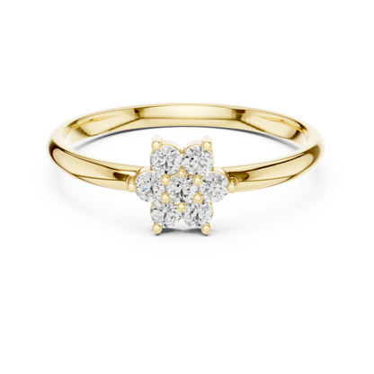 Tradition Meets Diamond Sparkle - Modern Grace Diamond Ring - Timeless Feminine Diamond Ring - Charming Diamond Flower