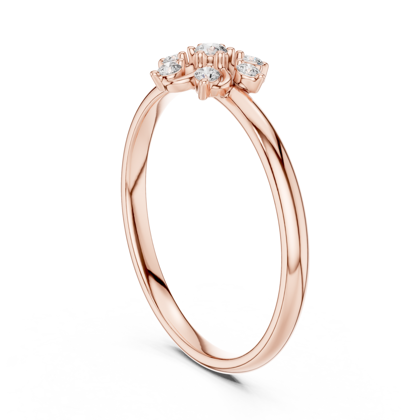 Sophisticated floral diamond ring - Pure gold stunning finish - A promise of elegance