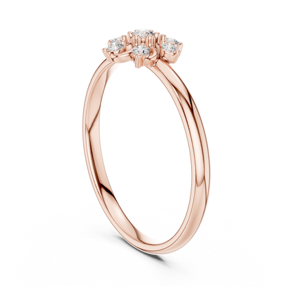 Sophisticated floral diamond ring - Pure gold stunning finish - A promise of elegance