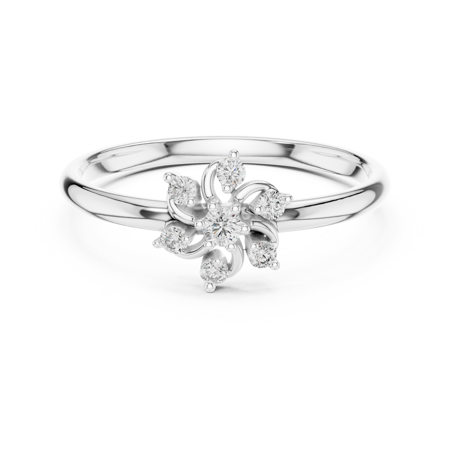 Sophisticated floral diamond ring - Pure gold stunning finish - A promise of elegance
