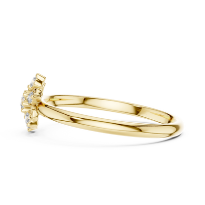 Sophisticated floral diamond ring - Pure gold stunning finish - A promise of elegance