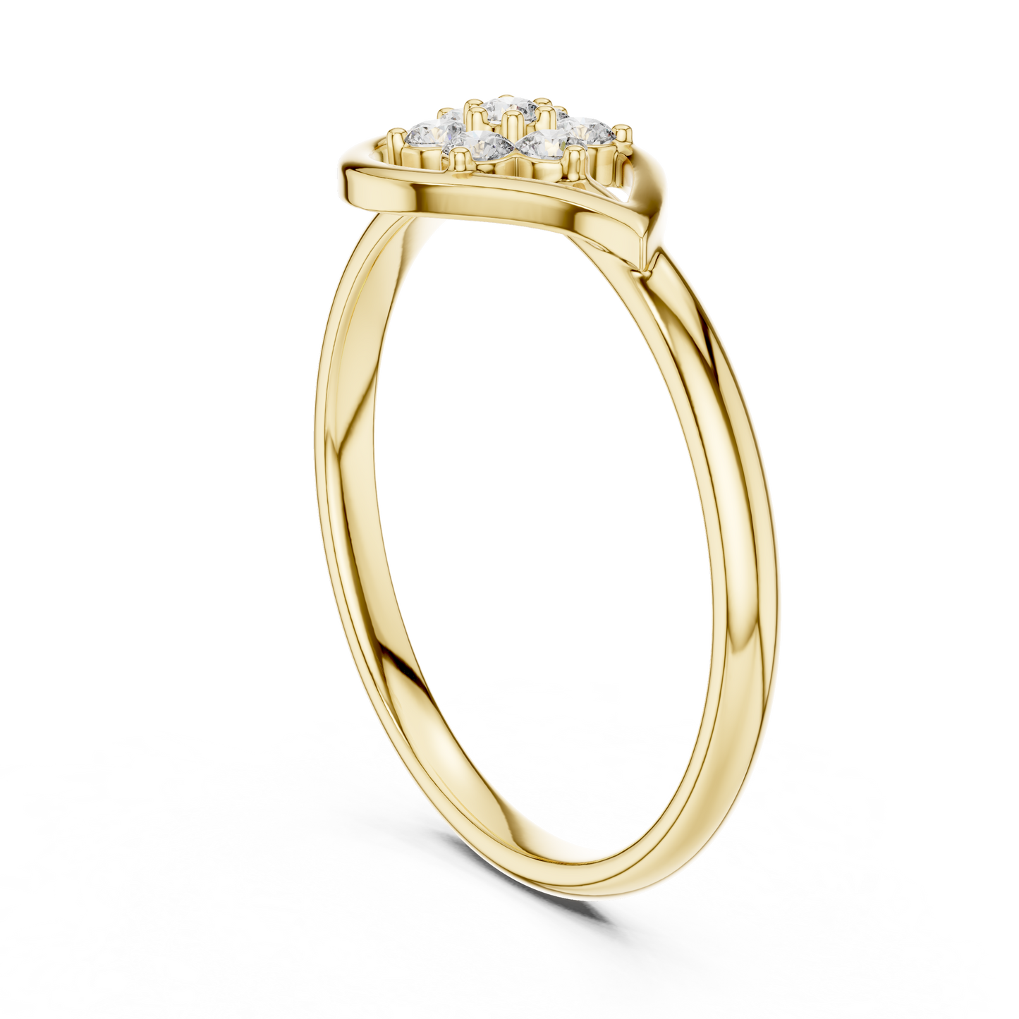 Floral Diamond Ring in Gold - Designer Floral Diamond Ring- Premium Silver Rose Plated Floral Diamond Ring