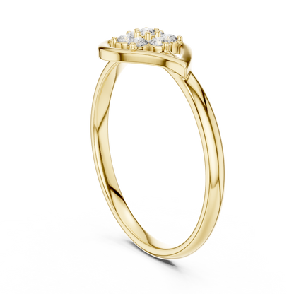 Floral Diamond Ring in Gold - Designer Floral Diamond Ring- Premium Silver Rose Plated Floral Diamond Ring