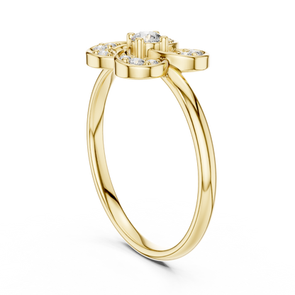Heliox Seraph Petal Ring | Advanced Diamond Constellation | Luxury Engineered Beyond Temporal Form